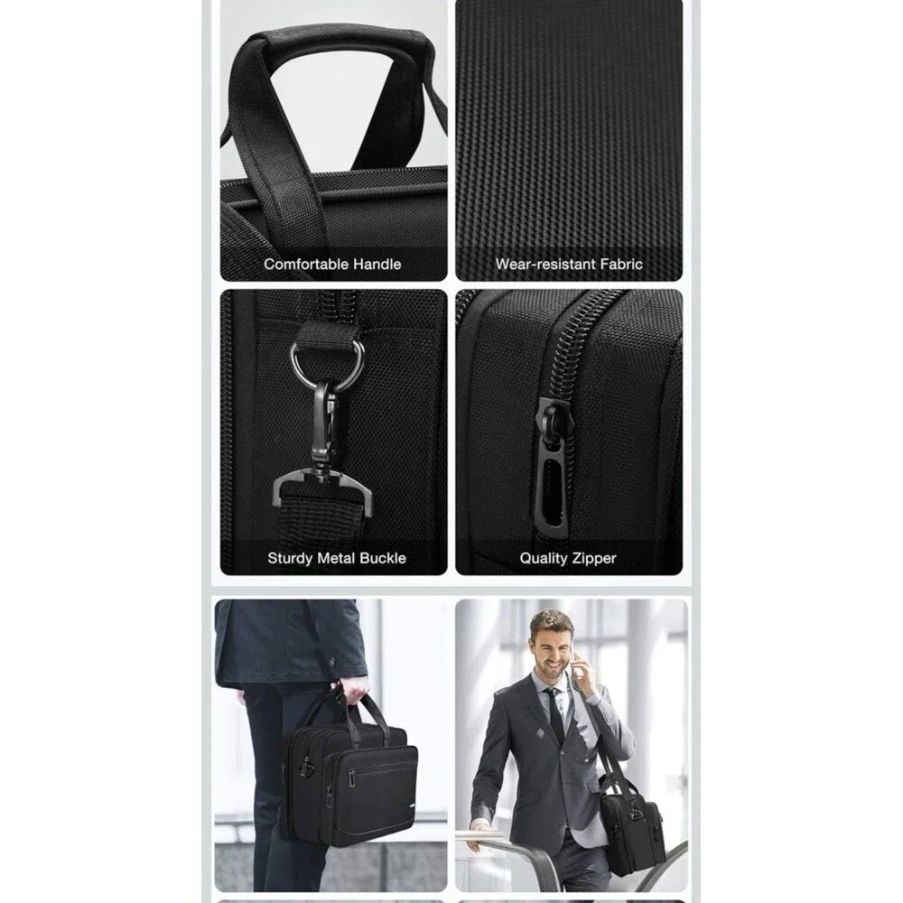 HOMIEE Laptop Bag 17.3 Inch Travel Briefcase for Men Women, Expandable Large Sho